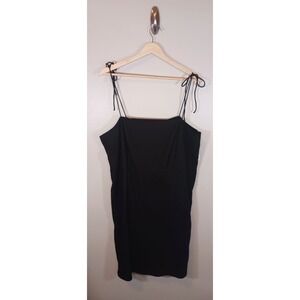 Old Navy Coastal Beach Sundress Linen Blend Black Pockets Women's Size 2X NWT